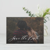 モダンタイポグラフィ書道ホワイトオーバーレイ写真 セーブザデート (スタンド正面)