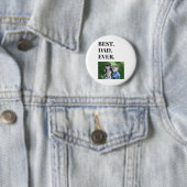 モダンタイポグラフィ最高のパパEver Kids写真 缶バッジ (インサイチュ)