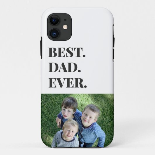モダンタイポグラフィ最高のパパEver Kids写真 Case-Mate iPhoneケース (裏面)
