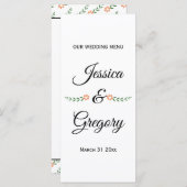 モダンタイポグラフィ桃結婚花の名刺 メニュー (正面/裏面)