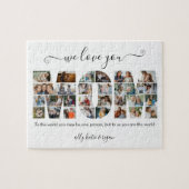 モダンタイポグラフィ母の写真コラージギフト母 ジグソーパズル (横)