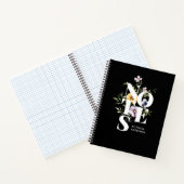 モダンタイポグラフィ水彩ワイルドフラワー&名前 ノートブック (内部)