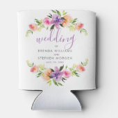 モダンタイポグラフィ水彩花フレーム 缶クーラー (裏面)