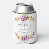 モダンタイポグラフィ水彩花フレーム 缶クーラー (缶裏面)