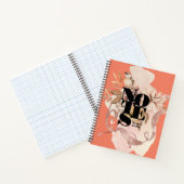 モダンタイポグラフィ水彩鳥の花と名前 ノートブック (内部)