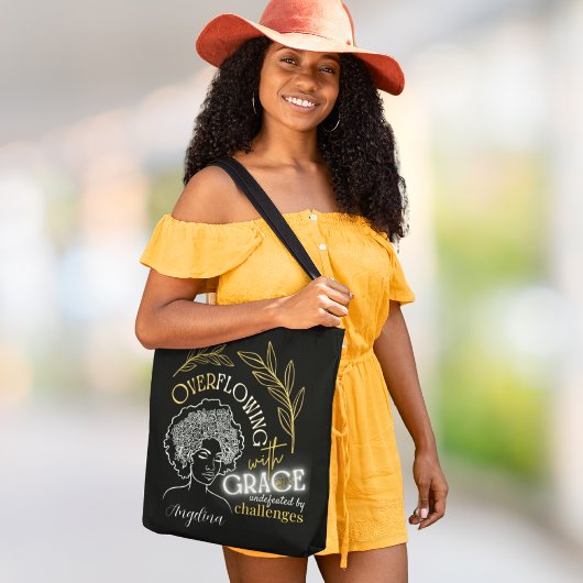 モダンタイポグラフィ溢れるグレースフローラヘア トートバッグ