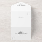 モダンタイポグラフィ独身の写真とQRコード結婚 オールインワン招待状 (外側)