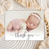 モダンタイポグラフィ生まれたばかりのベビー写真 ポストカード