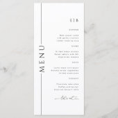 モダンタイポグラフィ白黒のメ結婚ニュー メニュー (正面)
