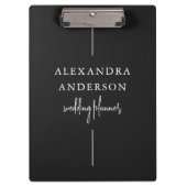 モダンタイポグラフィ白黒エレガントミニマル クリップボード (正面)
