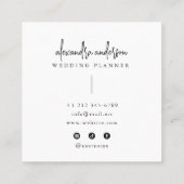 モダンタイポグラフィ白黒エレガントミニマル スクエア名刺 (裏面)