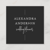 モダンタイポグラフィ白黒エレガントミニマル スクエア名刺 (正面)