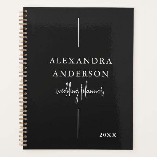 モダンタイポグラフィ白黒エレガントミニマル プランナー手帳 (正面)