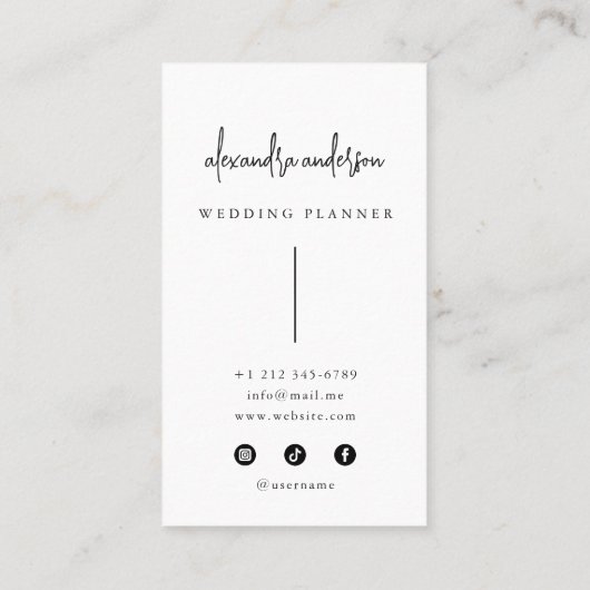 モダンタイポグラフィ白黒エレガントミニマル 名刺 (裏面)