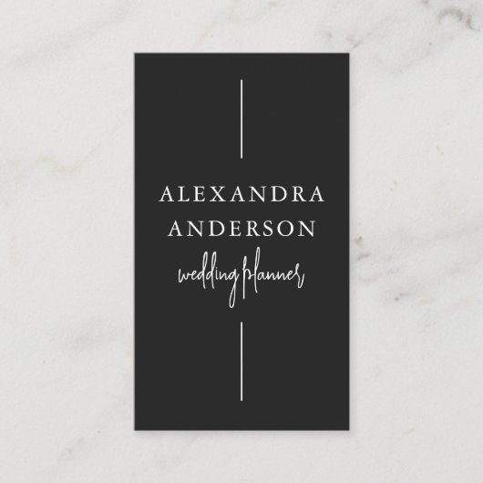 モダンタイポグラフィ白黒エレガントミニマル 名刺 (正面)