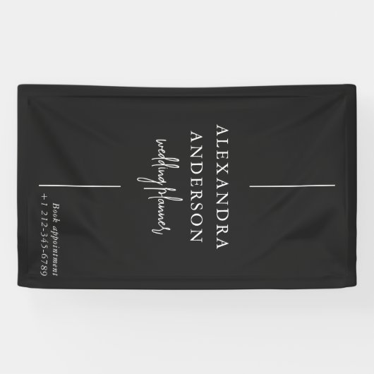 モダンタイポグラフィ白黒エレガントミニマル 横断幕 (横)