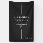 モダンタイポグラフィ白黒エレガントミニマル 横断幕 (縦)