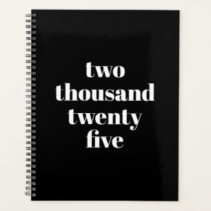モダンタイポグラフィ白黒カスタム年文字 プランナー手帳