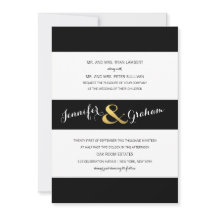 モダンタイポグラフィ白黒ストライプ | ゴールド