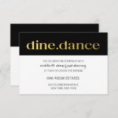 モダンタイポグラフィ白黒ストライプ | 披露宴 招待状 (正面/裏面)