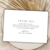 モダンタイポグラフィ白黒フォト結婚ズ サンキューカード