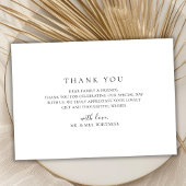 モダンタイポグラフィ白黒フォト結婚ズ サンキューカード