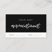 モダンタイポグラフィ白黒企業 予約カード (正面)