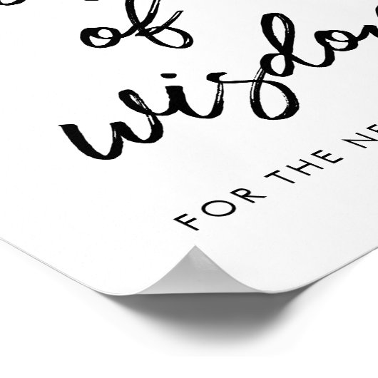 モダンタイポグラフィ知恵の結婚言葉 ポスター (角)