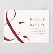 モダンタイポグラフィ秋の結婚式披露宴 エンクロージャーカード (正面)