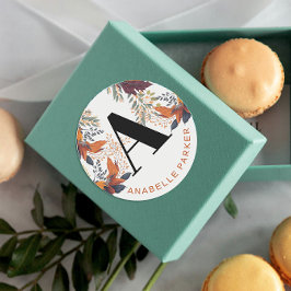 モダンタイポグラフィ紅葉名モノグラム ラウンドシール