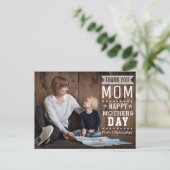 モダンタイポグラフィ素朴ハッピーマザーズデイ ポストカード (スタンド正面)