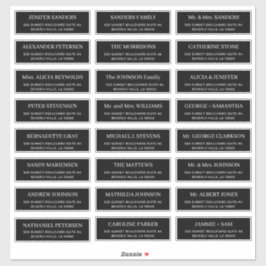 モダンタイポグラフィ結婚のゲストアドレス黒 シール