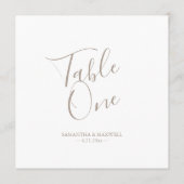 モダンタイポグラフィ結婚のテーブル番号 招待状 (裏面)