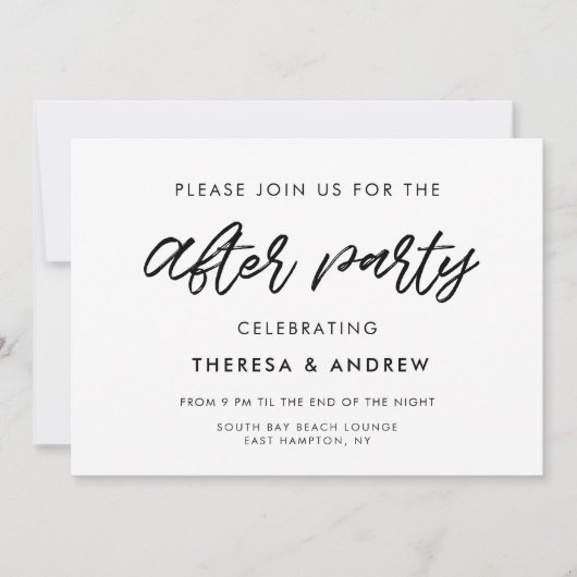 モダンタイポグラフィ結婚のパーティー 招待状 (正面)