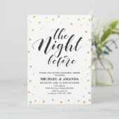 モダンタイポグラフィ結婚のリハーサルディナーカード 招待状 (スタンド正面)