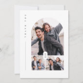 モダンタイポグラフィ結婚の写真コラージュ サンキューカード (正面)