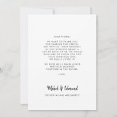 モダンタイポグラフィ結婚の写真サンキューカード 案内状 (裏面)