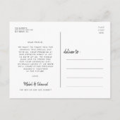 モダンタイポグラフィ結婚の写真感謝していよ ポストカード (裏面)