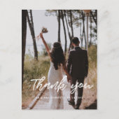 モダンタイポグラフィ結婚の写真感謝していよ ポストカード (正面)