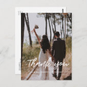 モダンタイポグラフィ結婚の写真感謝していよ ポストカード (正面/裏面)