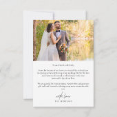 モダンタイポグラフィ結婚の写真 サンキューカード (裏面)