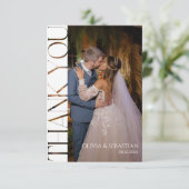 モダンタイポグラフィ結婚の写真 サンキューカード (スタンド正面)