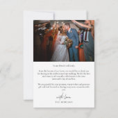 モダンタイポグラフィ結婚の写真 サンキューカード (裏面)