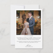 モダンタイポグラフィ結婚の写真 サンキューカード (裏面)