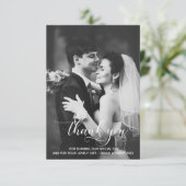 モダンタイポグラフィ結婚の感謝フォトカード サンキューカード (スタンド正面)