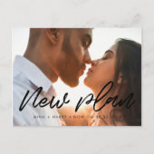 モダンタイポグラフィ結婚の新しい計画 ポストカード (正面)