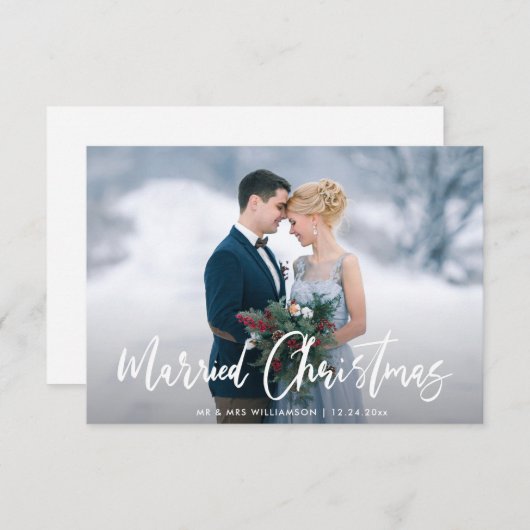 モダンタイポグラフィ結婚休暇の発表 サンキューカード (正面/裏面)