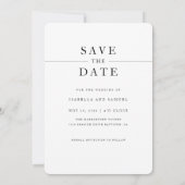 モダンタイポグラフィ結婚写真救の日付 招待状 (裏面)