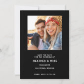 モダンタイポグラフィ結婚写真 セーブザデート (裏面)