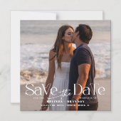 モダンタイポグラフィ結婚写真 マグネット招待状 (正面)